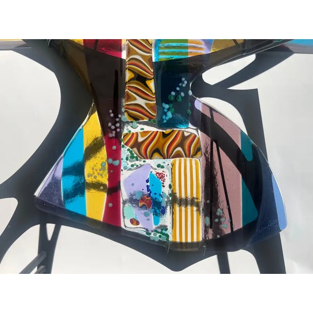 Sabra Richards Art Glass & Steel Sculptural Console Table, Signed & Dated 2008 For Sale - Image 10 of 18