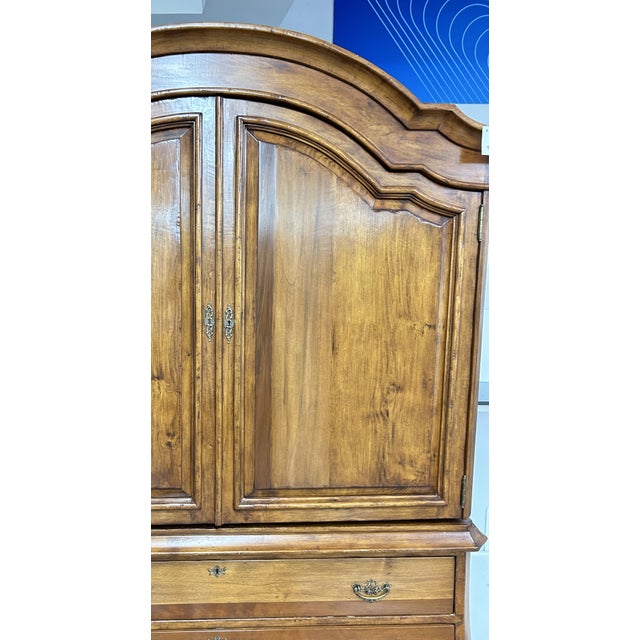 Wood Two-Tiered Sideboard in Wood with Two Doors and Drawers For Sale - Image 7 of 8
