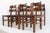 Wood Brutalist Razor Back Chairs by Henning Kjaernulf, 1970, Set of 6 For Sale - Image 7 of 12