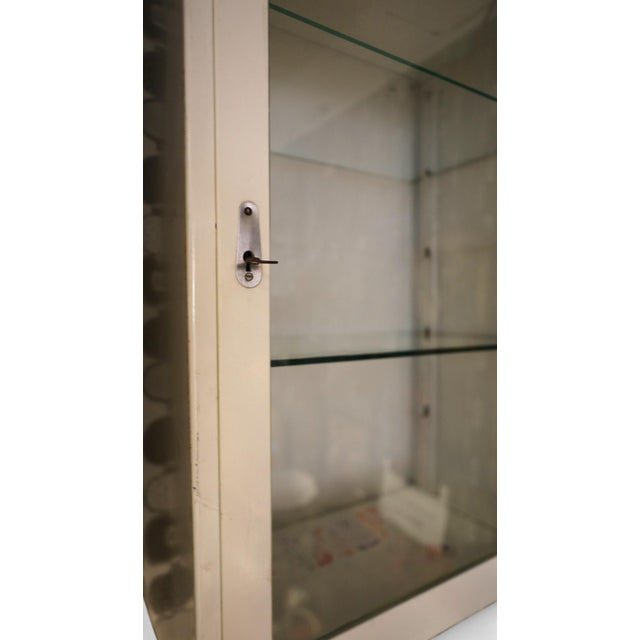 Sheet Metal and Glass Wall Mounted Medicine Cabinet, 1940s For Sale - Image 4 of 7