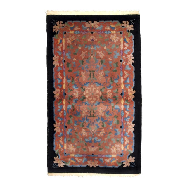 1920s Handmade Antique Art Deco Chinese Rug For Sale