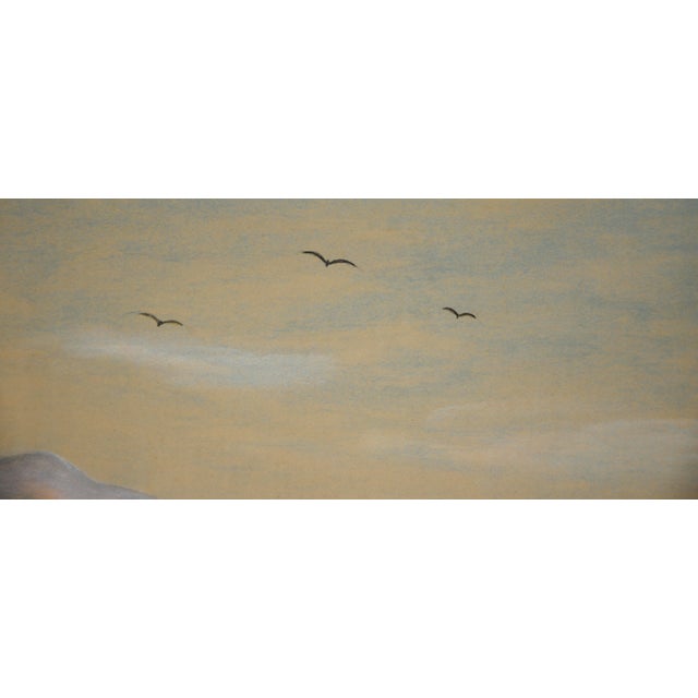 American Countryside Barn at Dusk Below Mt. Tamalpais - Original Oil Pastel on Paper by Grace Anna Pfister For Sale - Image 3 of 8