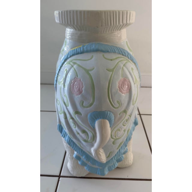 Ceramic Elephant Garden Stool Side Table For Sale - Image 7 of 12