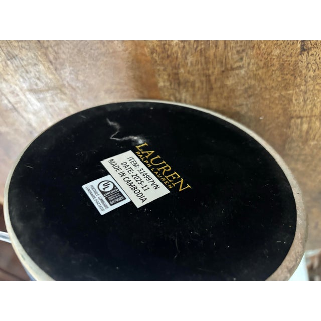 Lauren Ralph Lauren Contemporary Ralph Lauren Blue and White Ikat Oversized Large Temple Jar Lamp For Sale - Image 4 of 6