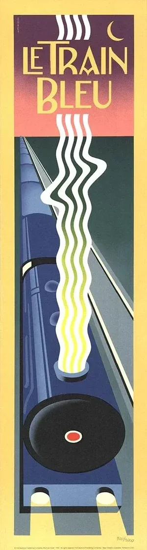 1982 Michael Doret Le Train Bleu Lithograph