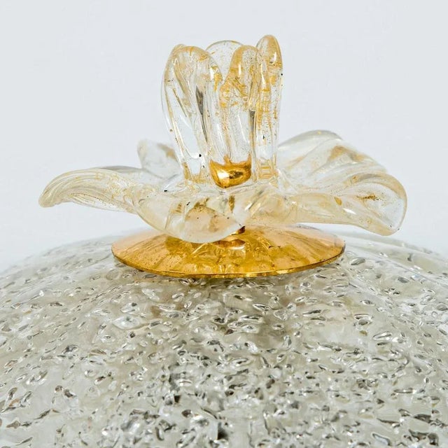 Clear Glass Flush Mount in Murano Glass from Barovier & Toso, Italy, 1969 For Sale - Image 3 of 15
