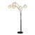 1990s Mid Century Bloom 5-Light Arc Floor Lamp, 1970s - Black Nickel, Black Marble Base, White Satin Shade For Sale - Image 5 of 10
