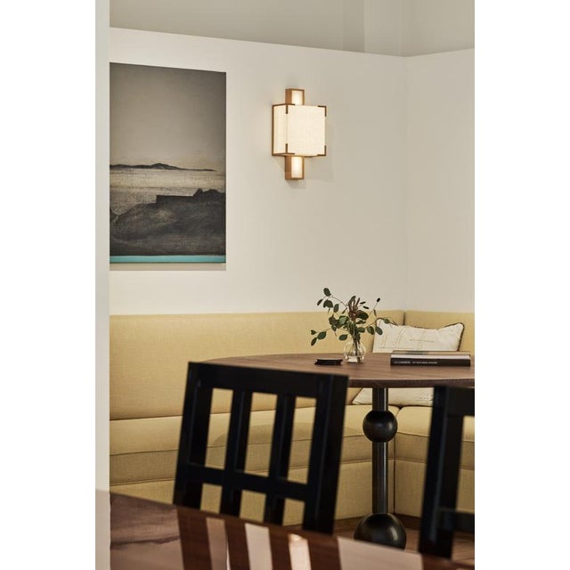 Yoshino Wall Lamp in Cherry Wood & Fine Silk by Veermakers For Sale - Image 11 of 13