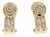 Late 20th-Century 14k Yellow Gold Diamond J-Hoop Pierced Earrings, Pair For Sale