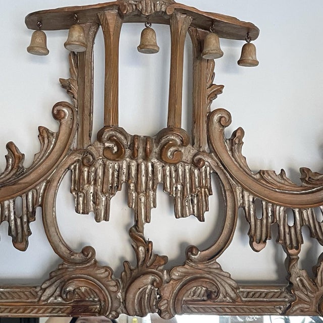 Vintage Italian Hand-Carved Giltwood Mirror by La Barge, Mid-20th Century For Sale - Image 10 of 17