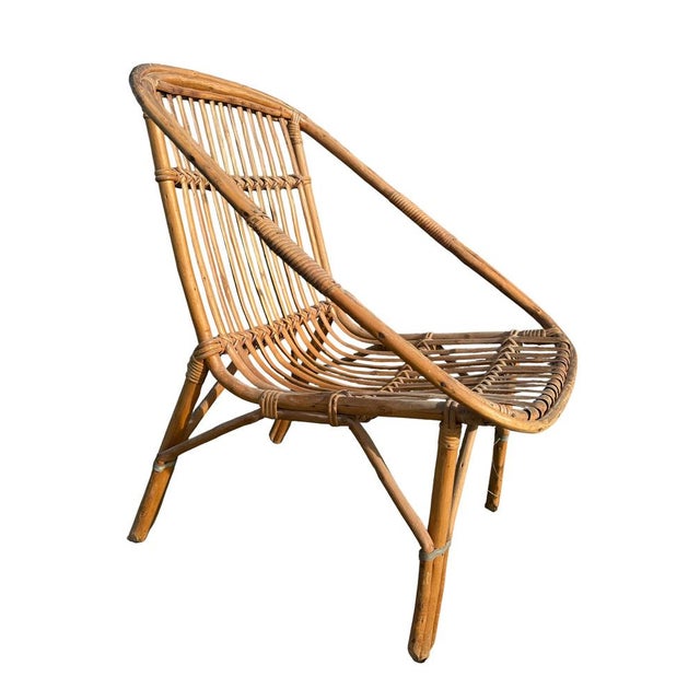 Vintage French Rattan Armchairs, 1960s, Set of 3 For Sale - Image 4 of 12