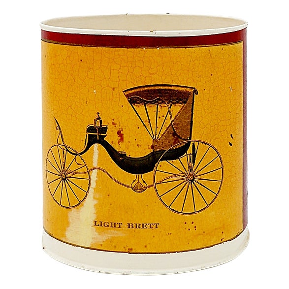 Metal Wastepaper Basket with Light Brett Lithograph Print by Arthur A. Kaplan Co. For Sale