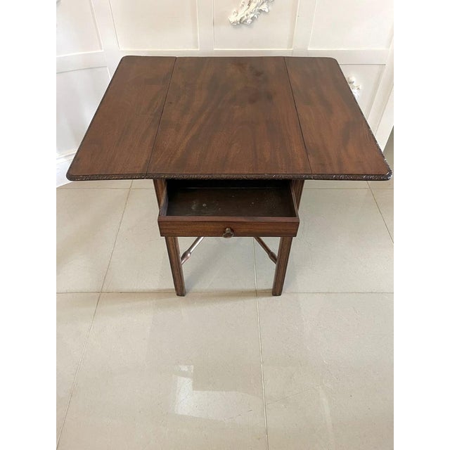 Wood Antique Chippendale Mahogany Children's Pembroke Table, 1760 For Sale - Image 7 of 16
