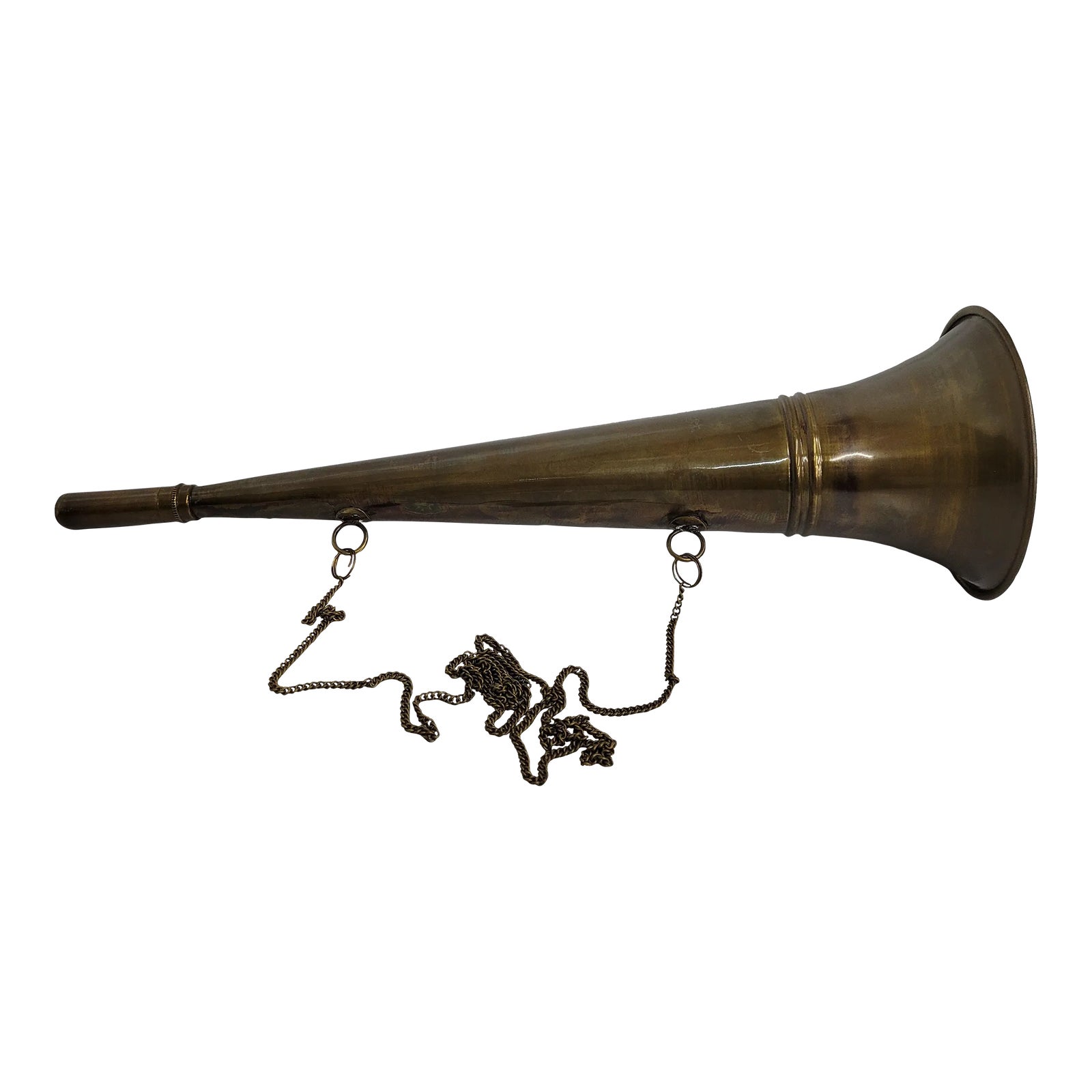 Vintage Brass Horn Wall Hanging Chairish