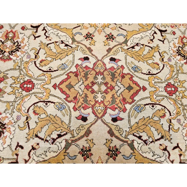 Vintage Turkish Oushak Rug, Hand-Knotted Wool, Allover Geometric Pattern, Ivory & Tan, 8x10 For Sale - Image 13 of 16