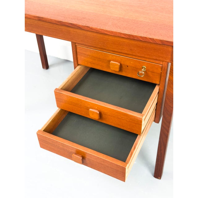 Small Teak Desk with Drawers from Domino Møbler, 1970s For Sale - Image 9 of 17