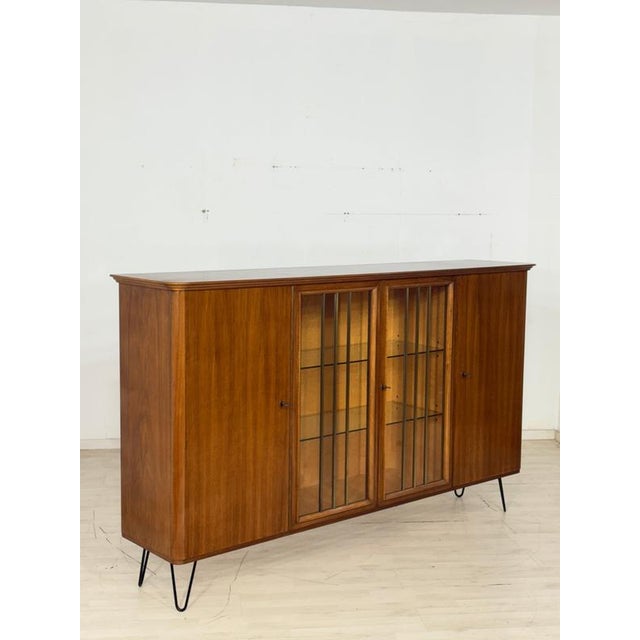 Mid-Century Walnut Display Highboard For Sale - Image 3 of 11