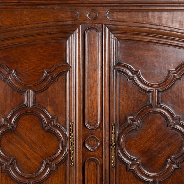 Late 18th Century French Carved Oak Two-Door Armoire For Sale - Image 6 of 12