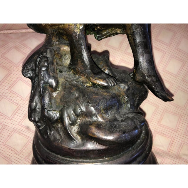 Bronze Vintage Mid 20th Century Bronze Statue Of Woman For Sale - Image 8 of 12