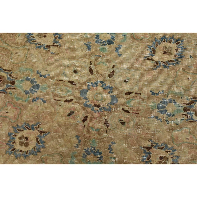 Tabriz Rug 7’11” X 10’8” Pink Wool Vintage Distressed Hand-Knotted Carpet For Sale - Image 10 of 14