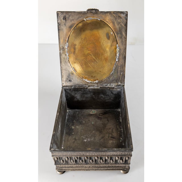 Early 20th Century Art Deco Silvered Bronze Dresser Box by Oscar Bach For Sale - Image 11 of 16