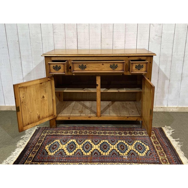 English Fir Wood Sideboard, 1950s For Sale - Image 15 of 16