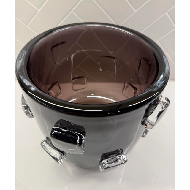 Studio a Home by Global Views Plum Polish Art Glass Ingot Vase / Cachepot - Size Small For Sale In Dallas - Image 6 of 10