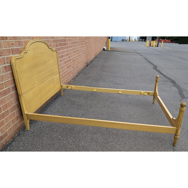 Light Yellow Vintage Regency Style Full Size Bedframe Attributed to Lexington Furniture For Sale In Washington DC - Image 6 of 8