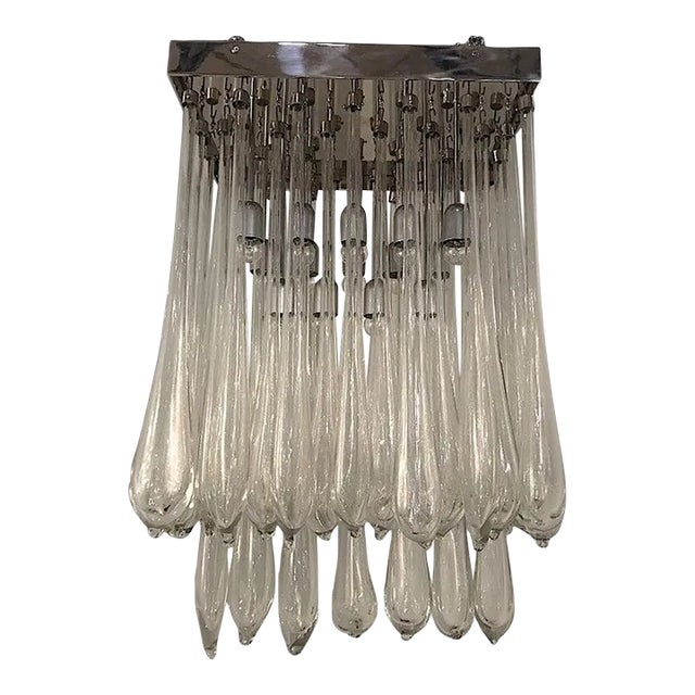 1970s Venini Gocce Chandelier Designed by Ludovico Diaz De Santillana For Sale