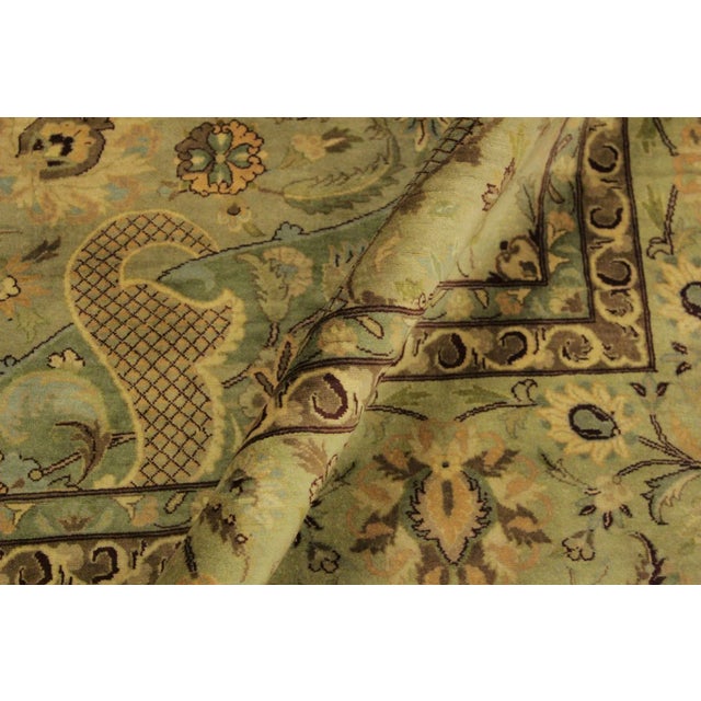 1970s 1970s 1970s Agra Pak Persian Green/Brown Wool Rug - 10'1'' X 14'3'' For Sale - Image 5 of 7