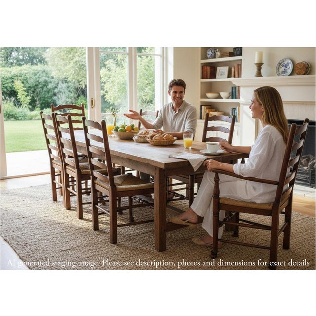 Large Antique Refectory Dining Table in Oak, 1900 For Sale - Image 9 of 11