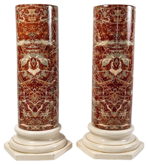 Late 19th Century Ceramic Columns, Set of 2