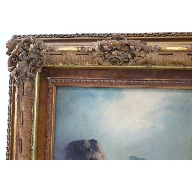 Impressionist Mid 20th Century Mountain Range, Original Acrylic Painting on Canvas, Signed, Framed For Sale - Image 3 of 7