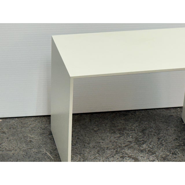 Custom Design White Lacquered Side Table For Sale - Image 4 of 12