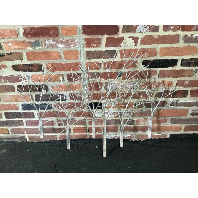 1970s Vintage Curtis Jere Signed Metal Wall Sculpture of Trees For Sale - Image 5 of 7