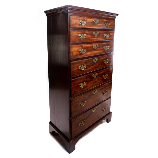 19th Century Vintage Mahogany Tall Chest For Sale - Image 12 of 13