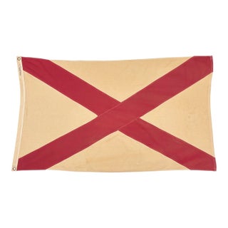 Vintage Sewn Cotton State Flag of Alabama For Sale