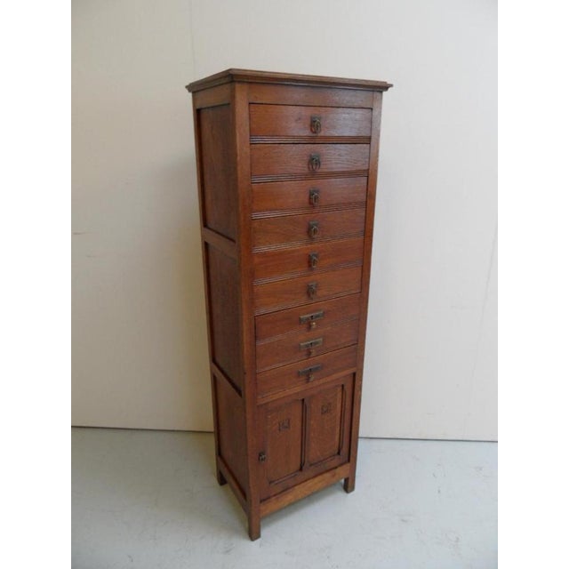 Antique Dutch Oak Filing Cabinet with Drawers, 1890s For Sale - Image 11 of 11