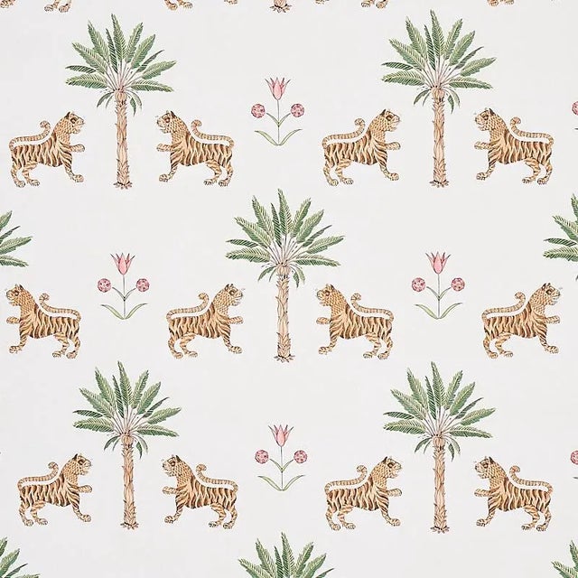 Not Yet Made - Made To Order Schumacher Tiger Palm Wallpaper in Crimson - 10 Yards For Sale - Image 5 of 5