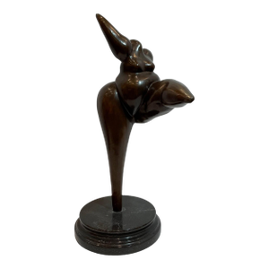 Late 20th Century Bronze Dancing Figural Sculpture After Botero, Signed Milo