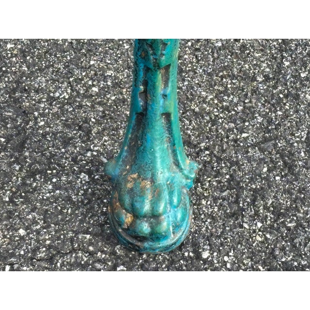 Late 19th C. Cast Iron Gueridon Table With Union Jack, Lion & Faux-Finish Paint Detailing For Sale - Image 15 of 15