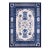 1890s White Blue Medallion Antique N. Chinese Mongolian Rug 4'3" X 5'10" Handknotted Wool Carpet For Sale