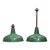 Benjamin 16" Enameled Porcelain Green Industrial Pendant Lights c.1950-Set of Two For Sale