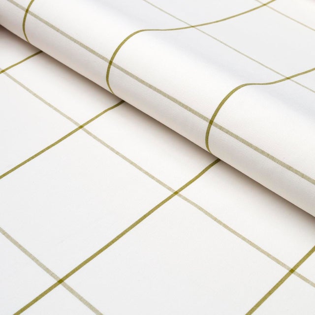 Schumacher SAMPLE - Schumacher x Veere Grenney Woodman Check Fabric In Olive For Sale - Image 4 of 4