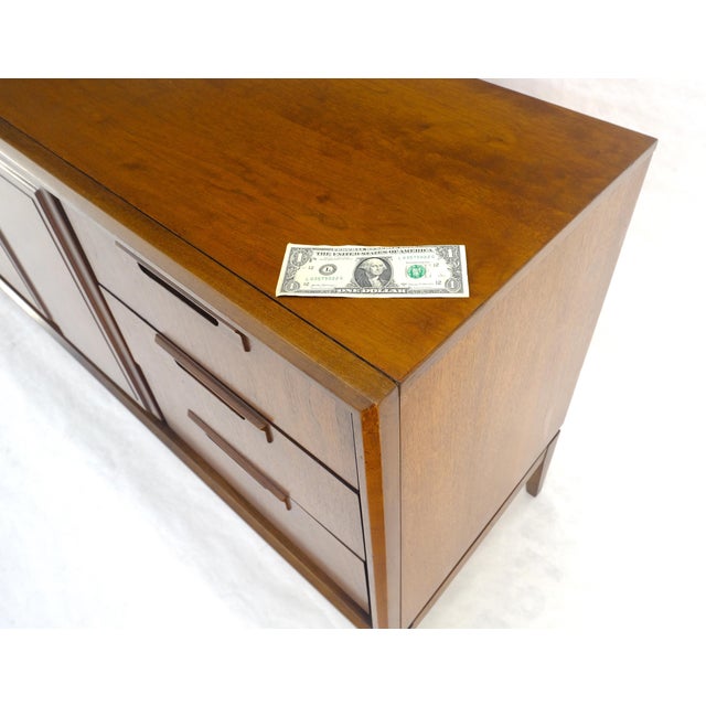American Walnut Danish Mid Century Modern 6 Drawer Two Doors Compartment Dresser For Sale - Image 11 of 14