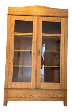 Art Nouveau Display Cabinet in Natural Wood