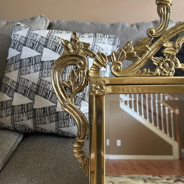 Metal Mid 20th Century Beveled Mirror For Sale - Image 7 of 11