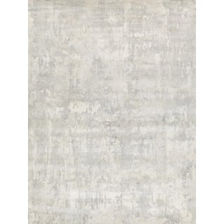 Exquisite Rugs Murano Handmade New Zealand Wool & Bamboo Silk Silver Rug-14'X18' For Sale