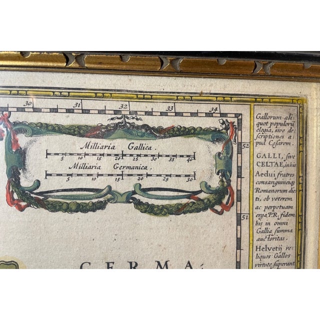 Rare Original Antique Hand Colored European Map France Janssonius J 1662 2-Sided For Sale In New York - Image 6 of 18