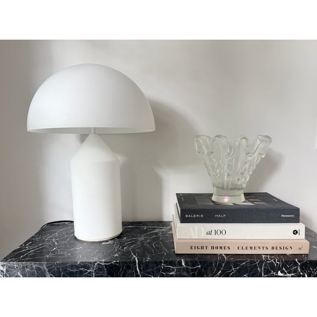 Vico Magistretti Oluce Atollo Medium Glass Table Lamp by Vico Magistretti For Sale - Image 4 of 9